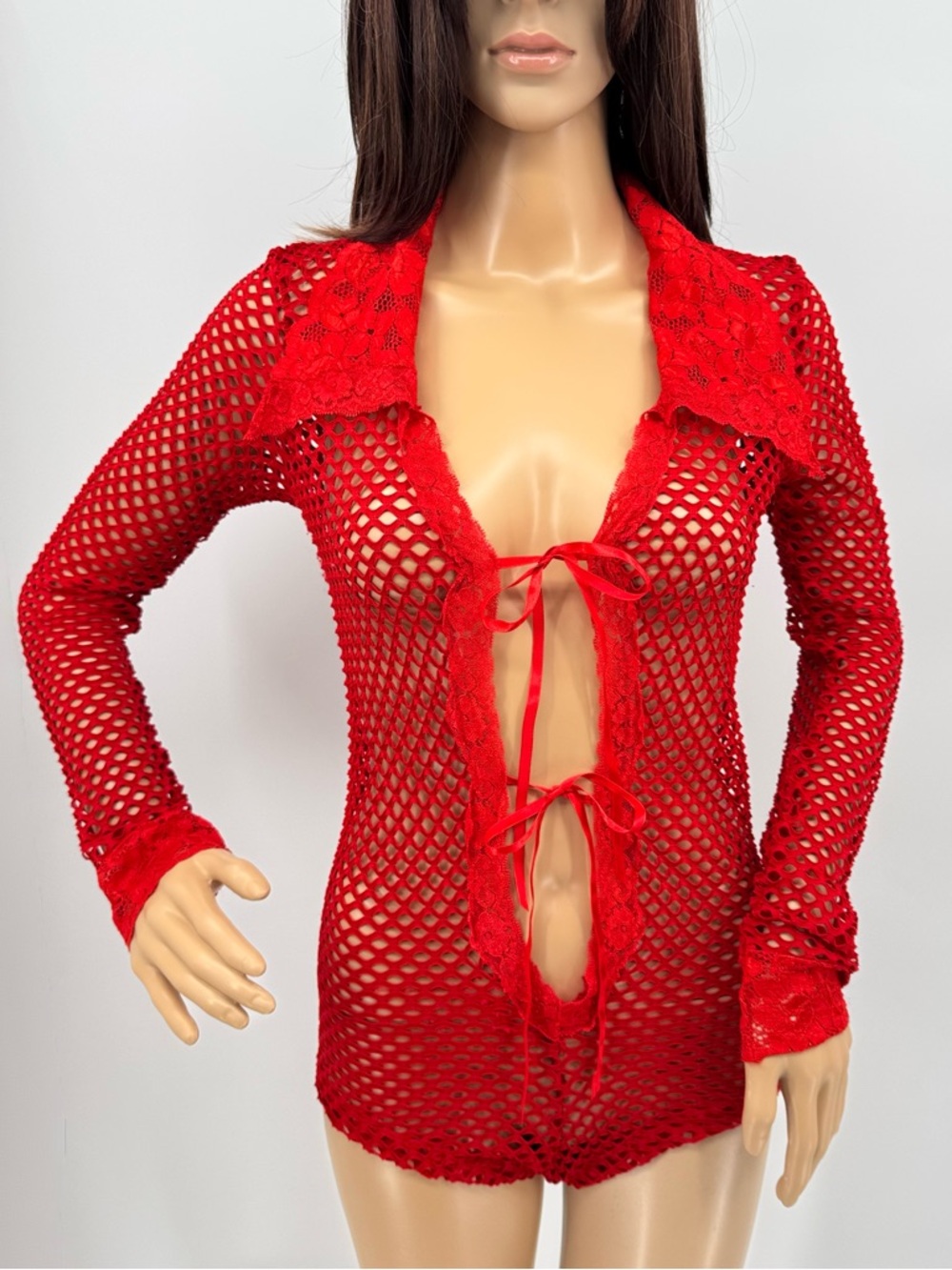 Vintage Y2K Indie Sleaze Rockstar Girlfriend Festival Mesh Cut Out Lace Playsuit